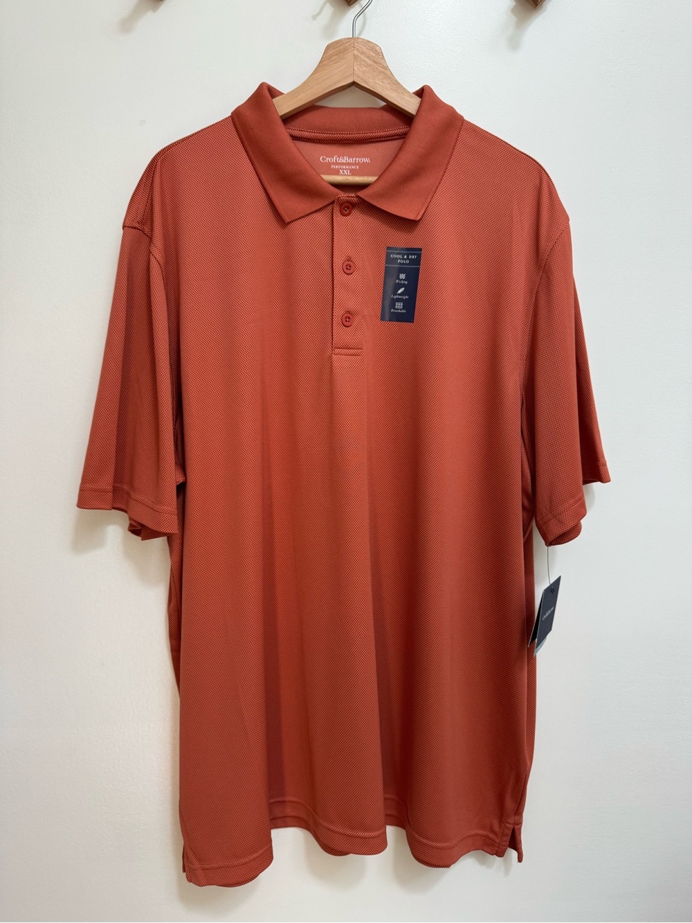 Croft & Barrow Performance Polo Shirt Men XXL Lightweight NWT Golf Tennis Sporty